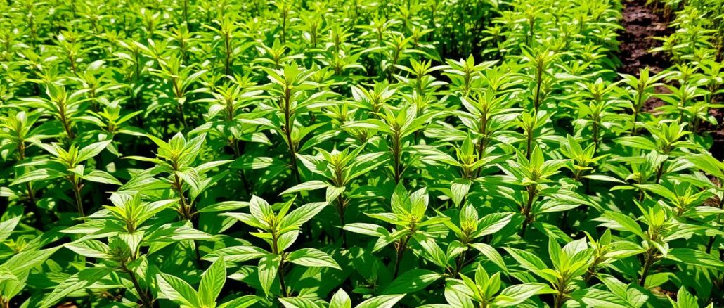 Tulsi-Heiliges-Basilikum-Ocimum-sanctum Tulsi (Heiliges Basilikum, Ocimum sanctum)